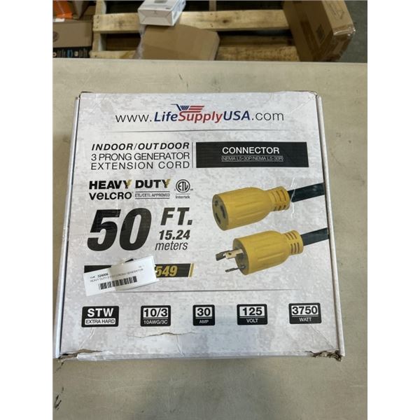 HEAVY DUTY 5 FOOT 3 PRONG GENERATOR EXTENSION CORD