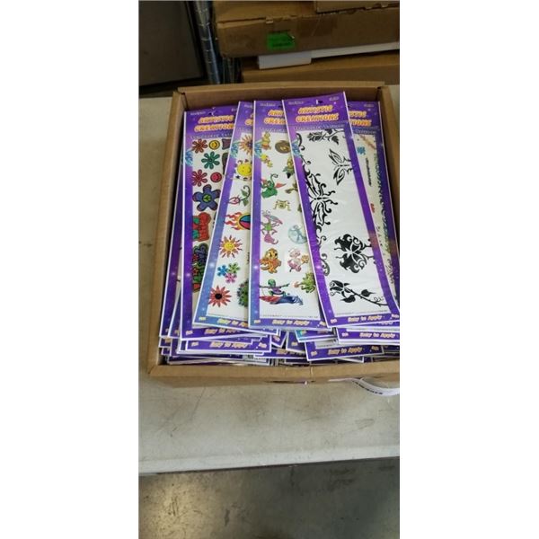TRAY OF ARTISTIC CREATIONS TEMPORARY TATTOOS