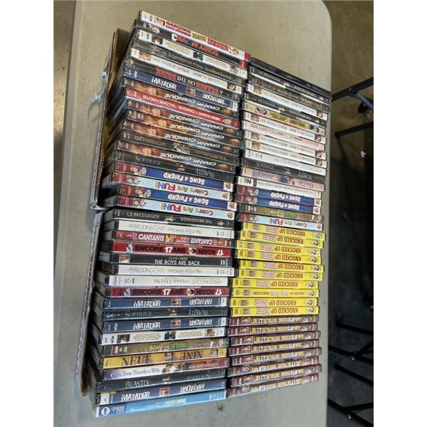 2 TRAYS OF DVDS