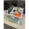 Image 1 : TOTE OF OFFICE SUPPLIES
