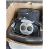 Image 4 : LASKO PRO CERAMIC HEATER AND TOTE OF ASORTED HOUSEHOLD AND COLLECTIBLE ITEMS, ELECTRONICS ETC