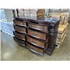 Image 2 : MAHOGANY FINISH CARVED 8 DRAWER DRESSER