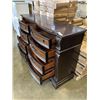 Image 3 : MAHOGANY FINISH CARVED 8 DRAWER DRESSER
