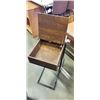Image 2 : C SHAPED WOODEN SIDE TABLE WITH FLIP-TOP STORAGE COMPARTMENT