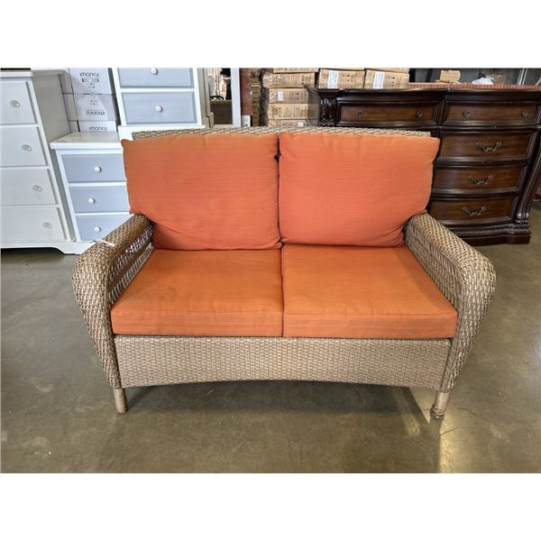 RATTAN OUTDOOR PATIO LOVESEAT