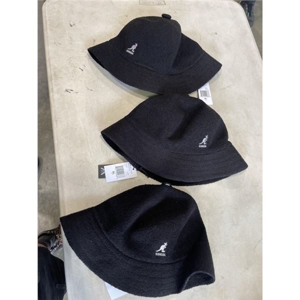 3 AS NEW KANGOL MENS BERMUNDA CASUAL BUCKET HATS. SIZE XL