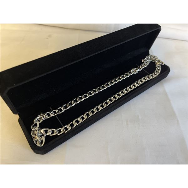 NEW PLATINUM PLATED 8.0MM CUBAN LINK NECKLACE 23" LONG