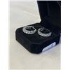 Image 2 : NEW PLATINUM PLATED 2.4CT EACH SIMULATED DIAMOND (CZ) HUGGIE EARRINGS