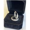 Image 3 : NEW PLATINUM PLATED 2.4CT EACH SIMULATED DIAMOND (CZ) HUGGIE EARRINGS