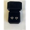 Image 2 : NEW S925 0.2CT EACH MOISSANITE STONE HEART STUD EARRINGS, MOUNTED IN 925 STERLING SILVER W/ WHITE GO