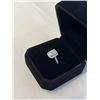 Image 3 : NEW S925 2.0CT EMERALD CUT MOISSANITE STONE HALO RING, RESIZEABLE, MOUNTED IN 925 STERLING SILVER W/