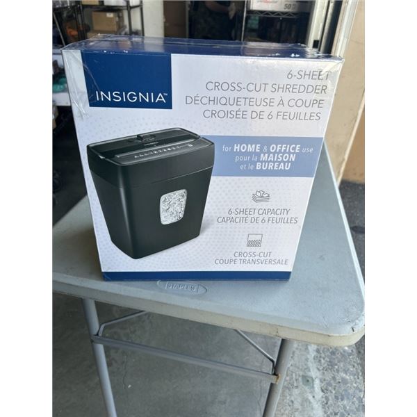 INSIGNIA 6 SHEET CROSS CUT PAPER SHREDDER - TESTED WORKING