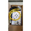 Image 1 : HEAVY DUTY 25 FOOT LIGHTED BLACK EXTENSION CORD. 10AWG/3C, AND APPROX 2 FOOT YELLOW EXTENSION CORD. 