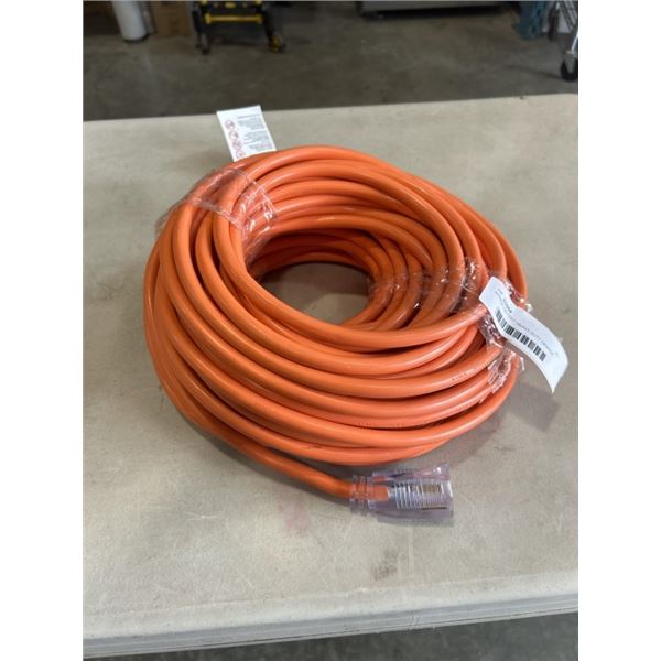 APPROX 100 FEET HEAVY DUTY ORANGE EXTENSION CORD. 12AWGX3C