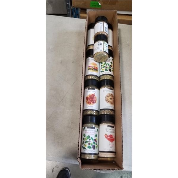 TRAY OF 10 NEW ASSORTED EPICURE SPICES AND SEASONINGS