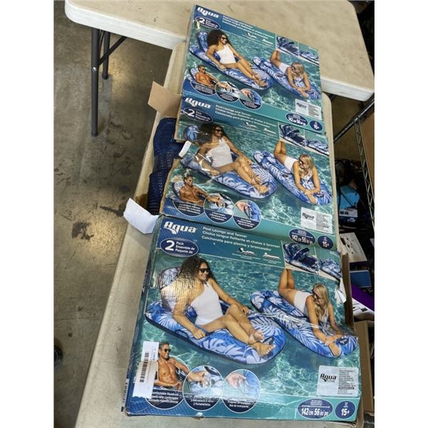3  2PACKS AQUA INFLATEABLE RAFTS