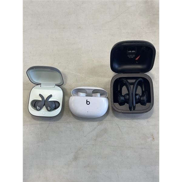 3 PAIRS OF BEATS AUDIO BLUETOOTH EARBUD SETS