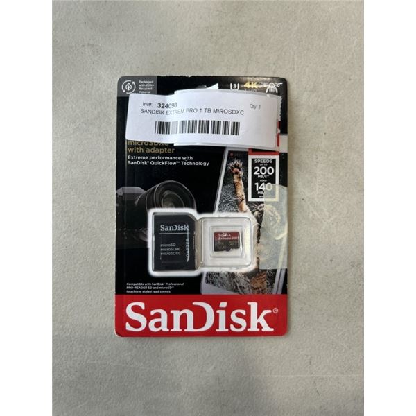 SANDISK EXTREM PRO 1 TB MIROSDXC UHS-1 CARD WITH ADAPTER