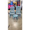 Image 1 : 2 GREEN FOLDABLE PATIO CHAIRS AND A GREEN STOOL