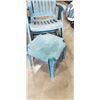 Image 5 : 2 GREEN FOLDABLE PATIO CHAIRS AND A GREEN STOOL