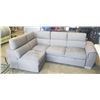 Image 1 : GREY SECTINAL SOFA W/ PULL OUT BED AND ADJUSTABLE HEADRESTS