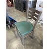 Image 5 : PUB TABLE WITH 4 GREEN CHAIRS