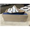 Image 1 : CLARKS COLLECTION LEISA CACTI SLIDE SANDLE, WHITE LEATHER LADIES SANDLE. SIZE 9.5 US