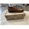 Image 1 : CLARKS COLLECTION MENS WHIDDON PLAIN DARK TAN LEATHER SHOES. SIZE 9.5 M