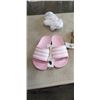 Image 1 : ADIDAS KIDS PINK ADILETTE AQUA K SANDLES. SIZE 3