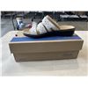 Image 1 : CLARKS COLLECTION LEISA CACTI Q WHITE LEATHER WOMANS SLIDE SANDLE. SIZE 7.5 US
