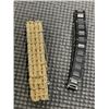 Image 1 : 925 GOLD TONE COVENTRY BRACELET W/ SAFTEY CHAIN AND BLACK STEEL LACOSTE BRACELET