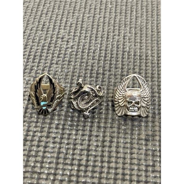 3 STERLING SILVER 925 RINGS