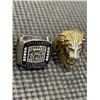 Image 1 : SILVER CHAMPIONSHIP RING (TESTED) AND LION RING