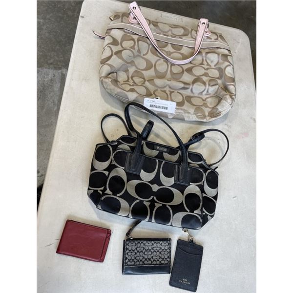 2 COACH PURSES AND 3 ID HOLDERS. UNAUTHENTICATED