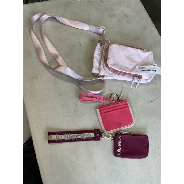 LULULEMON CROSS BODY BAG AND 2 CARD HOLDERS WITH LANYARDS. UNAUTHENTICATED
