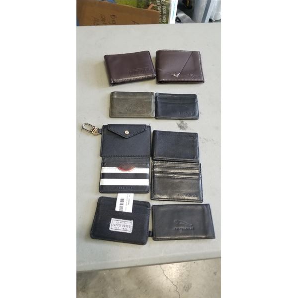 10 BRAND NAME WALLETS AND ID HOLDERS