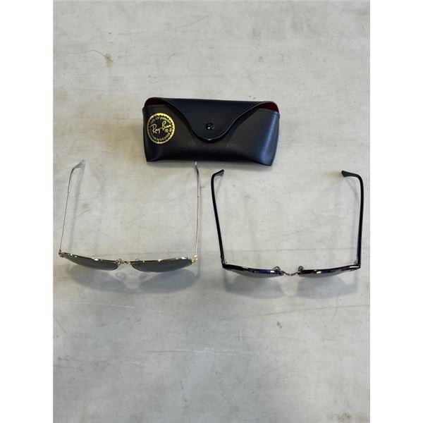 2 PAIRS OF RAYBAN SUNGLASSES, 1 WITH CASE