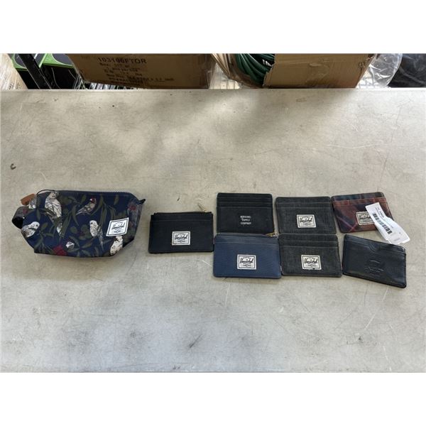 HERSCHEL ZIPPERED POUCH AND ASSORTED ID HOLDERS