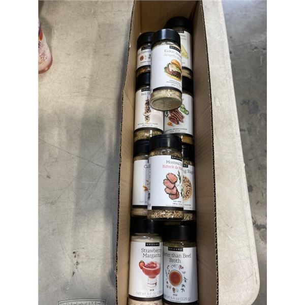 TRAY OF 10 NEW ASSORTED EPICURE SPICES AND SEASONINGS