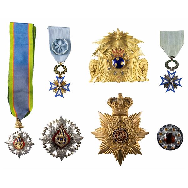 FOREIGN MEDALS AND HAT PLATES.