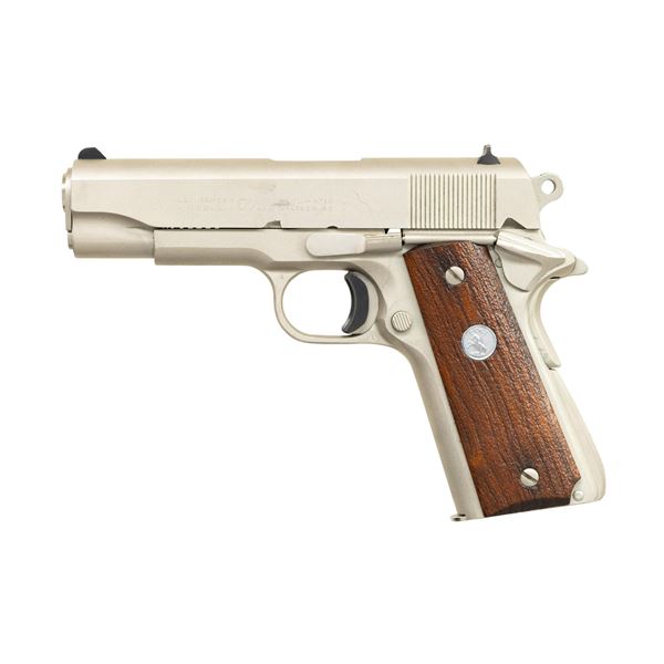 SATIN NICKEL COLT SERIES 70 COMMANDER SEMI AUTO