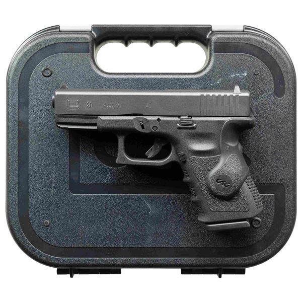 GLOCK 23 SEMI AUTO PISTOL.