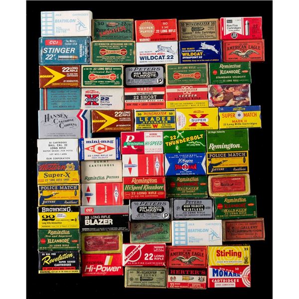 COLLECTOR LOT OF 22 CALIBER RIMFIRE CARTRIDGE