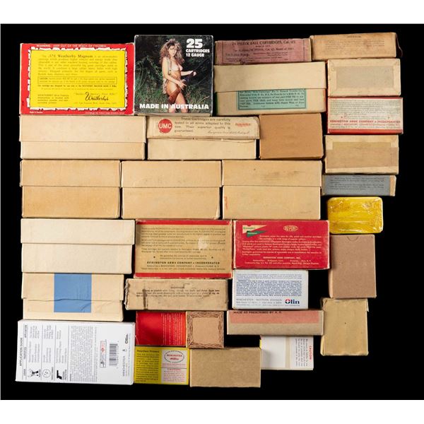 LOT OF MOSTLY COLLECTIBLE CARTRIDGE BOXES.