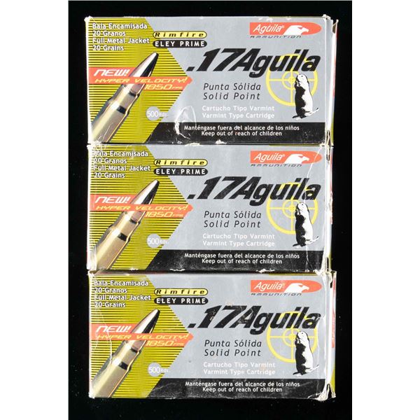 1500 RDS. OF 17 AGUILA AMMO BY AGUILA.