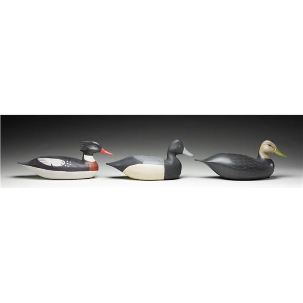 3 HV SHROUDS WOODEN DECOYS.