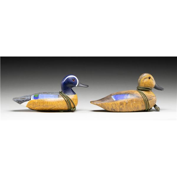 2 ROBERT HOLZWORTH BLUE WINGED TEAL WOODEN