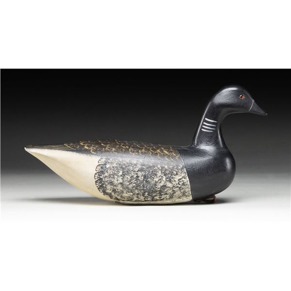 CHARLES R BIRDSALL 1965 DATED BRANT WOOD DECOY.