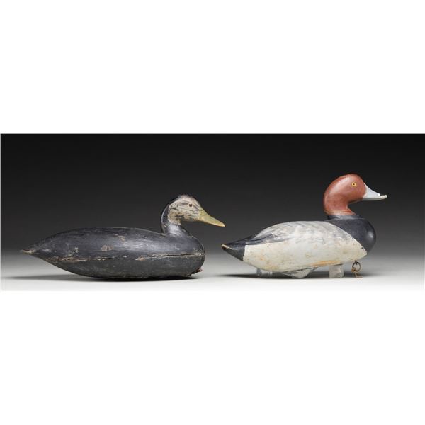 1 CHARLES JOINER & 1 SHOURDES WOOD DECOYS.