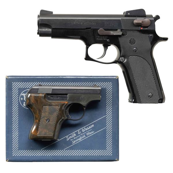 LOT OF TWO SMITH & WESSON SEMI AUTO PISTOLS.